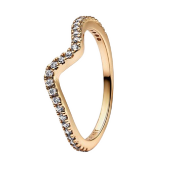 Anillo dorado curvo