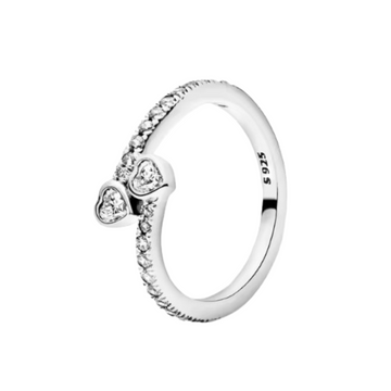 Anillo doble corazon pequeño