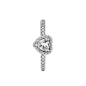 Anillo corazon plata piedra plata