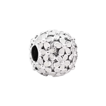 Charm Clip Flores blancas