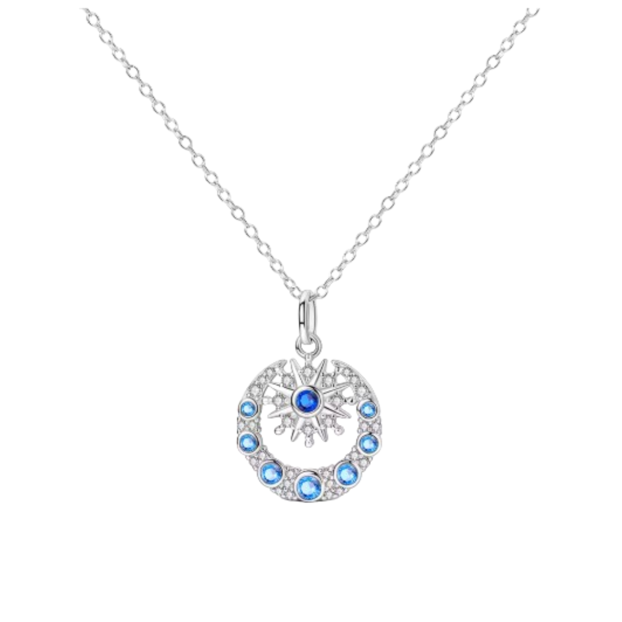 Collar semi luna piedras