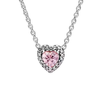 Collar corazon rosa