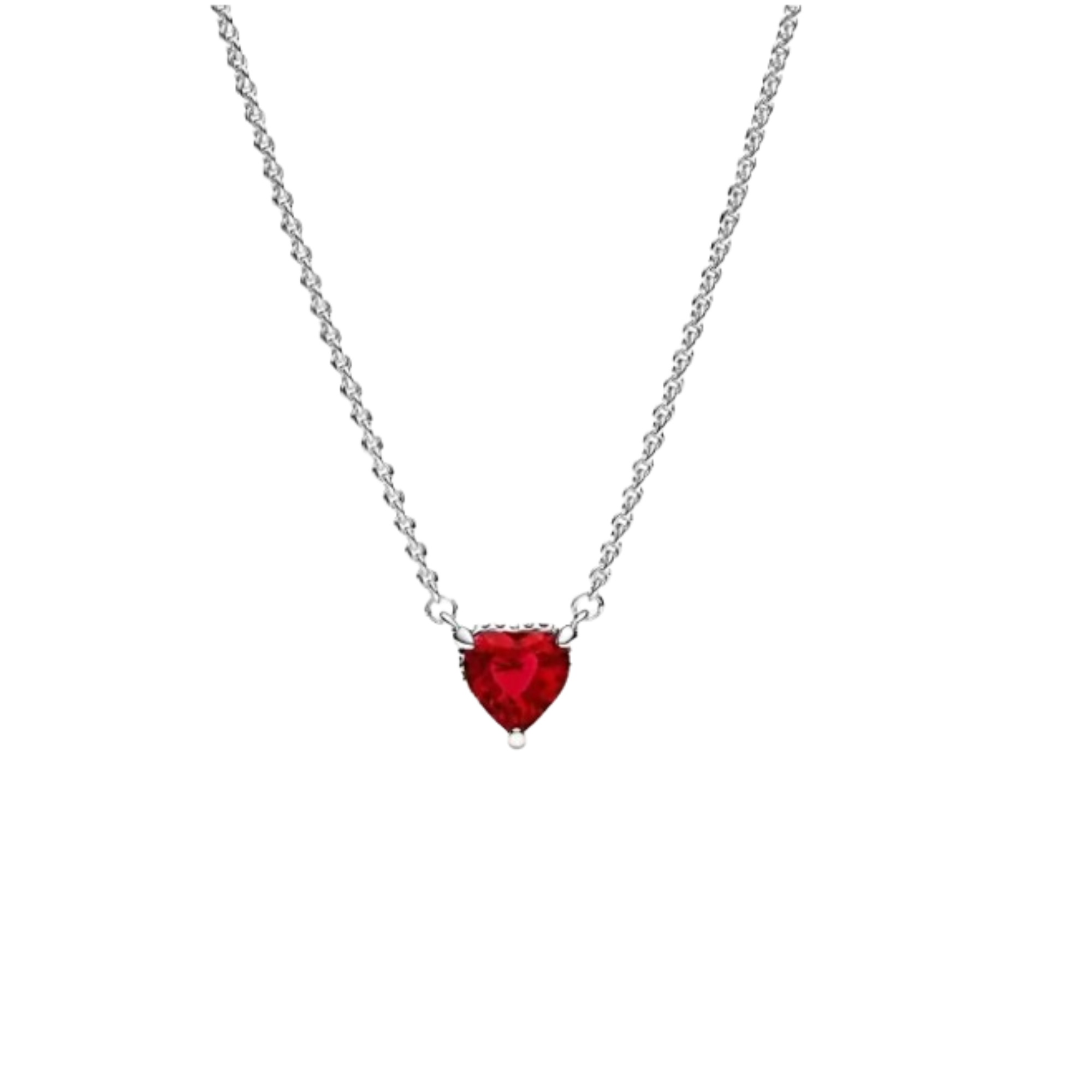 Collar corazon rojo grande
