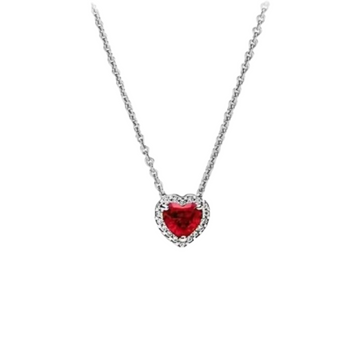 Collar corazon rojo chico