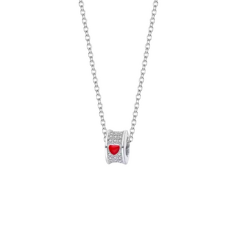 Collar Brillos con corazon rojo
