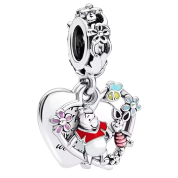 Charm Winnie the poo y piglet corazon
