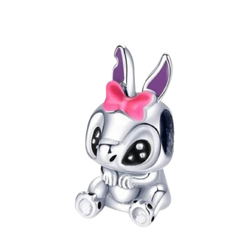 Charm Stich moño rosa