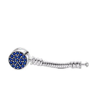 Charm Extensor puntos plata y azul