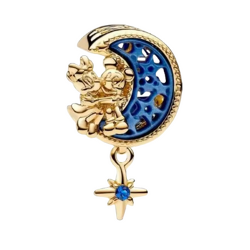 Charm Media luna dorada Mickey y Minnie