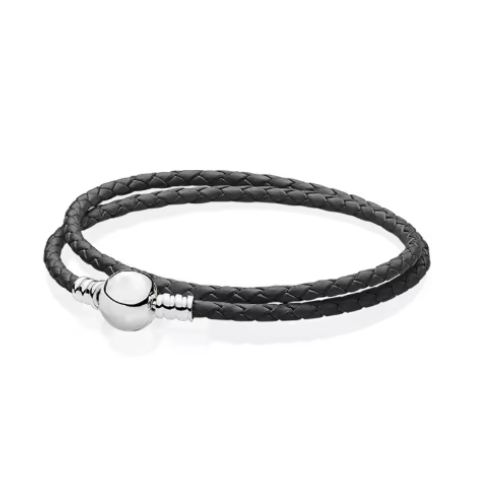 Brazalete cuero negro bola