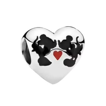 Charm Corazon Mickey y Minnie dandose un beso