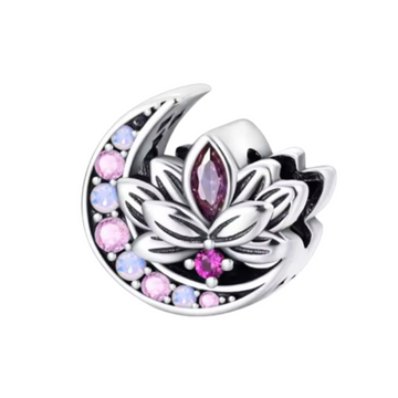 Charm Media luna y flor de loto