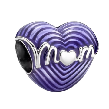 Charm Corazon morado Mom