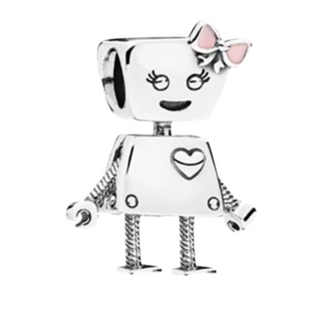 Charm Robot niña plata