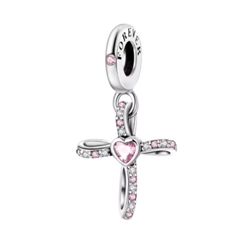 Charm Cruz rosa