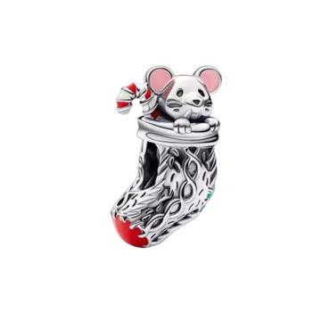 Charm Calcetin navideño raton
