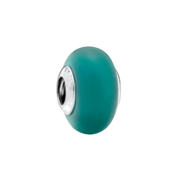 Charm Murano azul agua mate