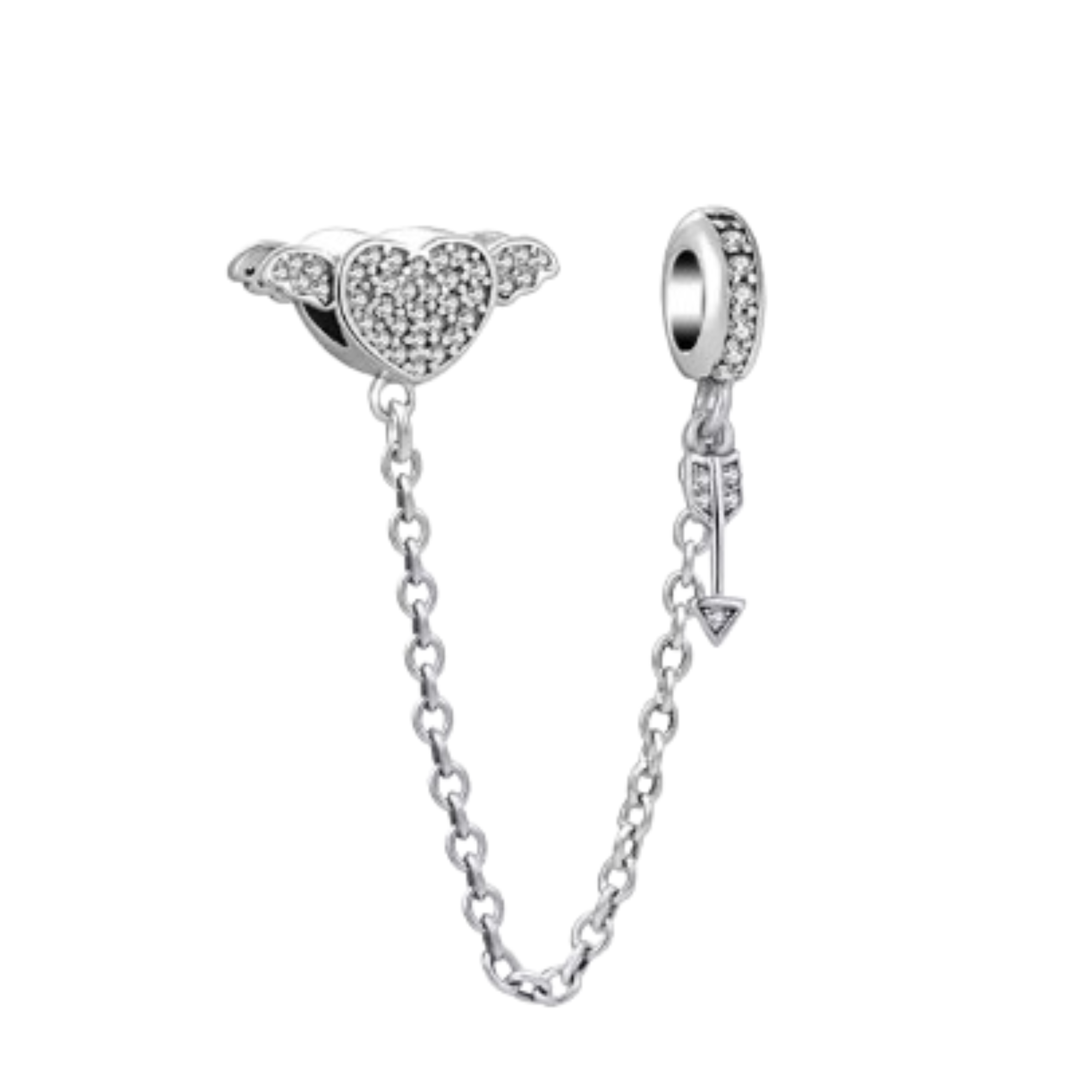 Charm C.S. Corazon con alas y brillos