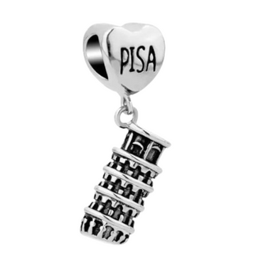 Charm Torre Pisa corazon plata