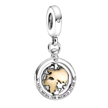 Charm Mundo plata y dorado