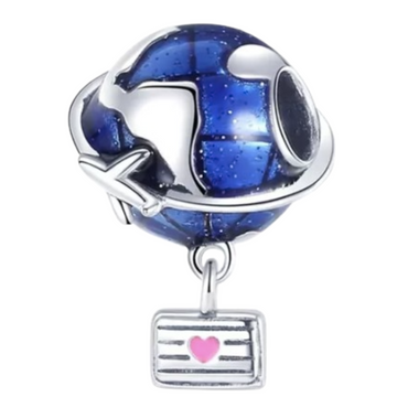 Charm Mundo con carta colgante
