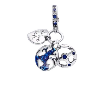 Charm Brujula corazon mundo