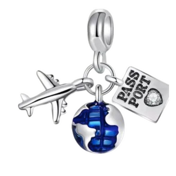 Charm Avion pasaporte y mundo redondo