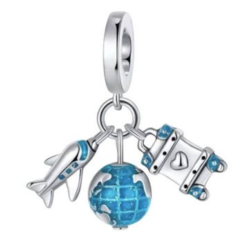 Charm Avion mundo maleta azul