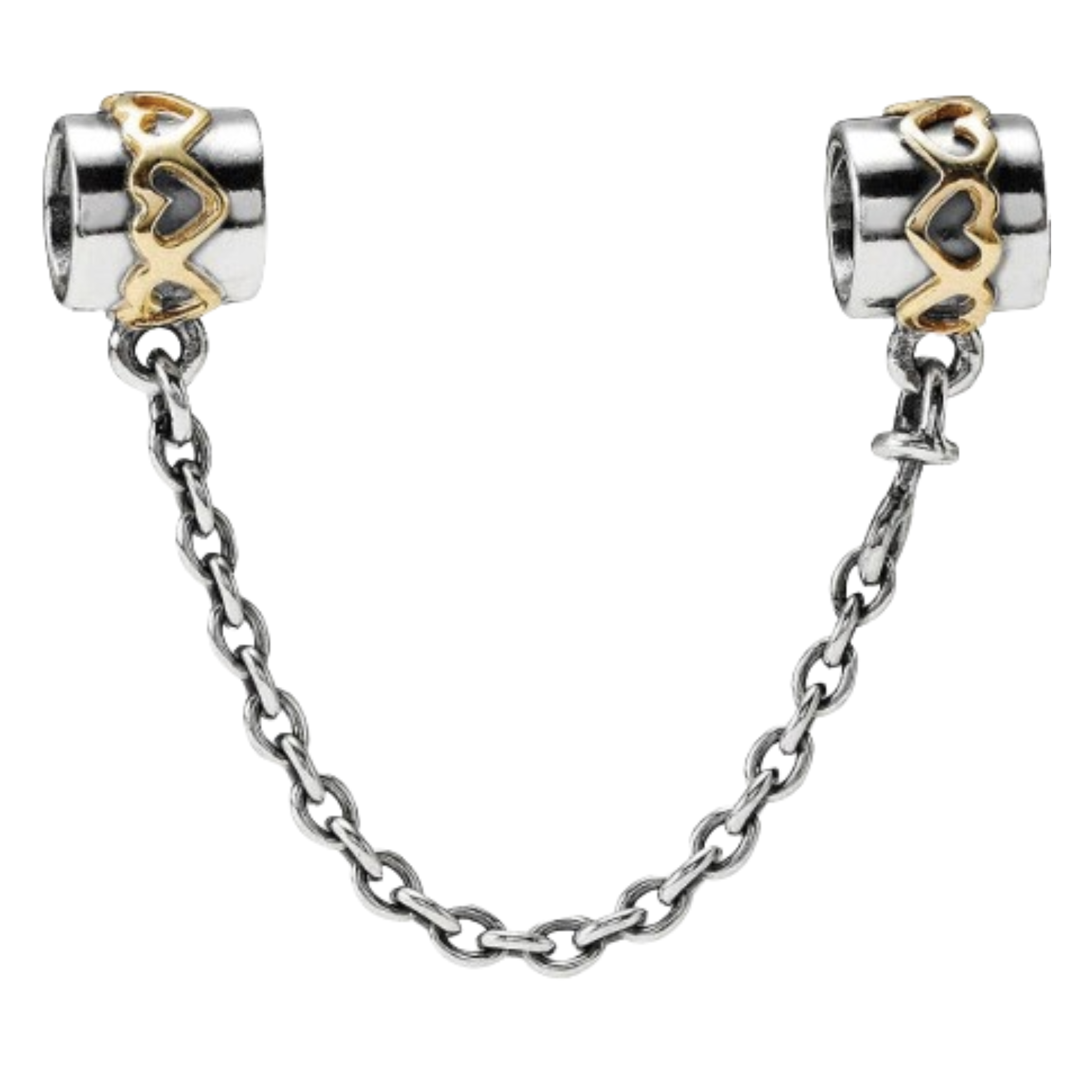 Charm C.S. Bolita con linea y corazones dorados