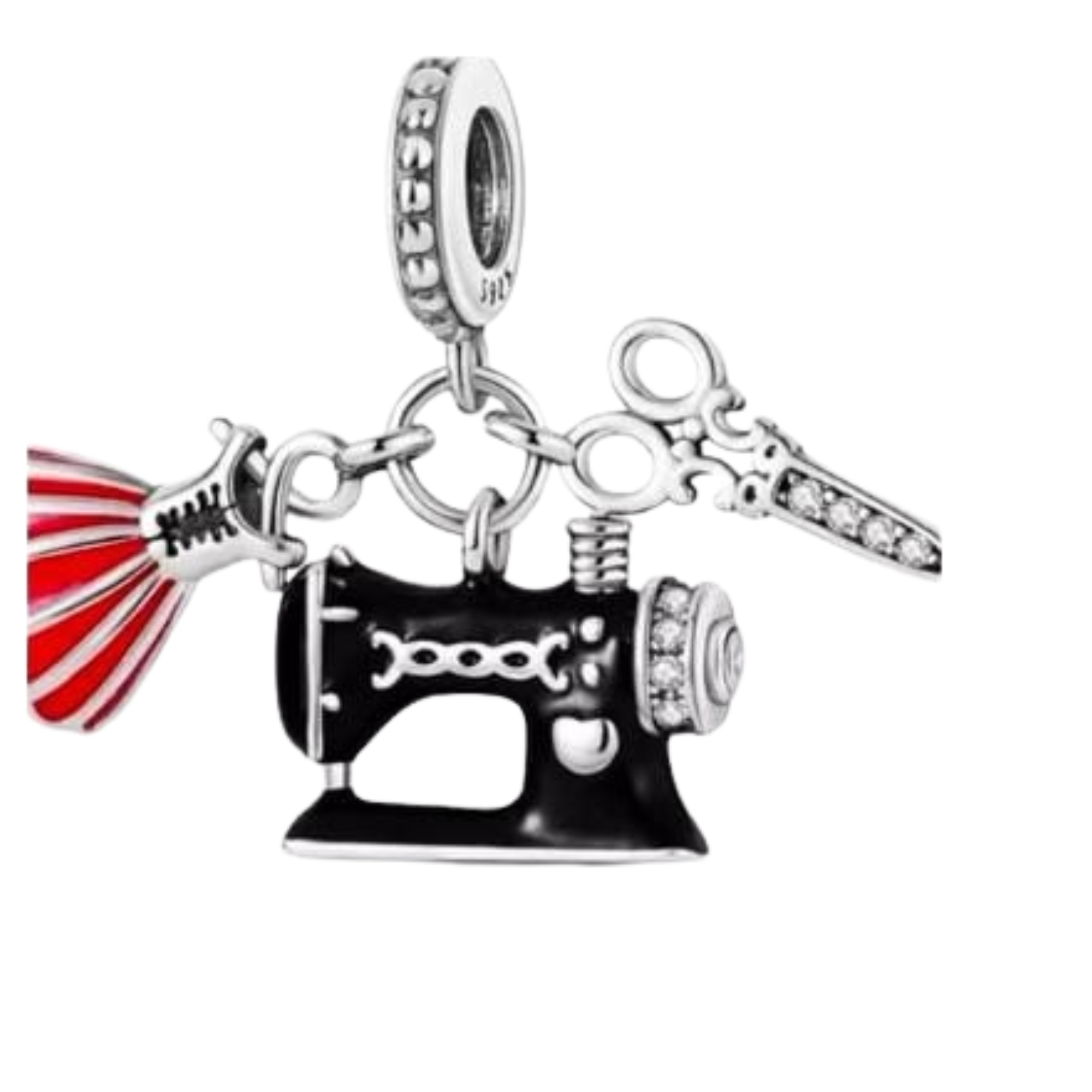 Charm Máquina de coser vestido y tijeras