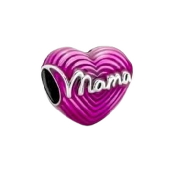 Charm Corazon rosa mamá