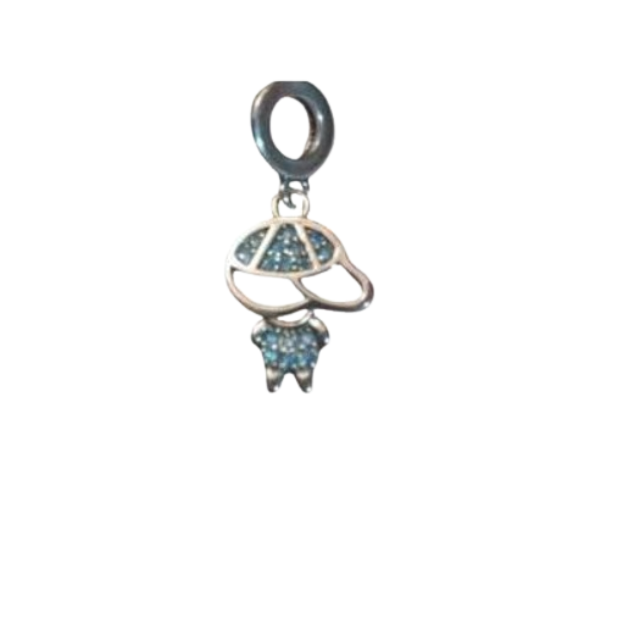 Charm Niño silueta brillos azules