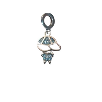 Charm Niño silueta brillos azules