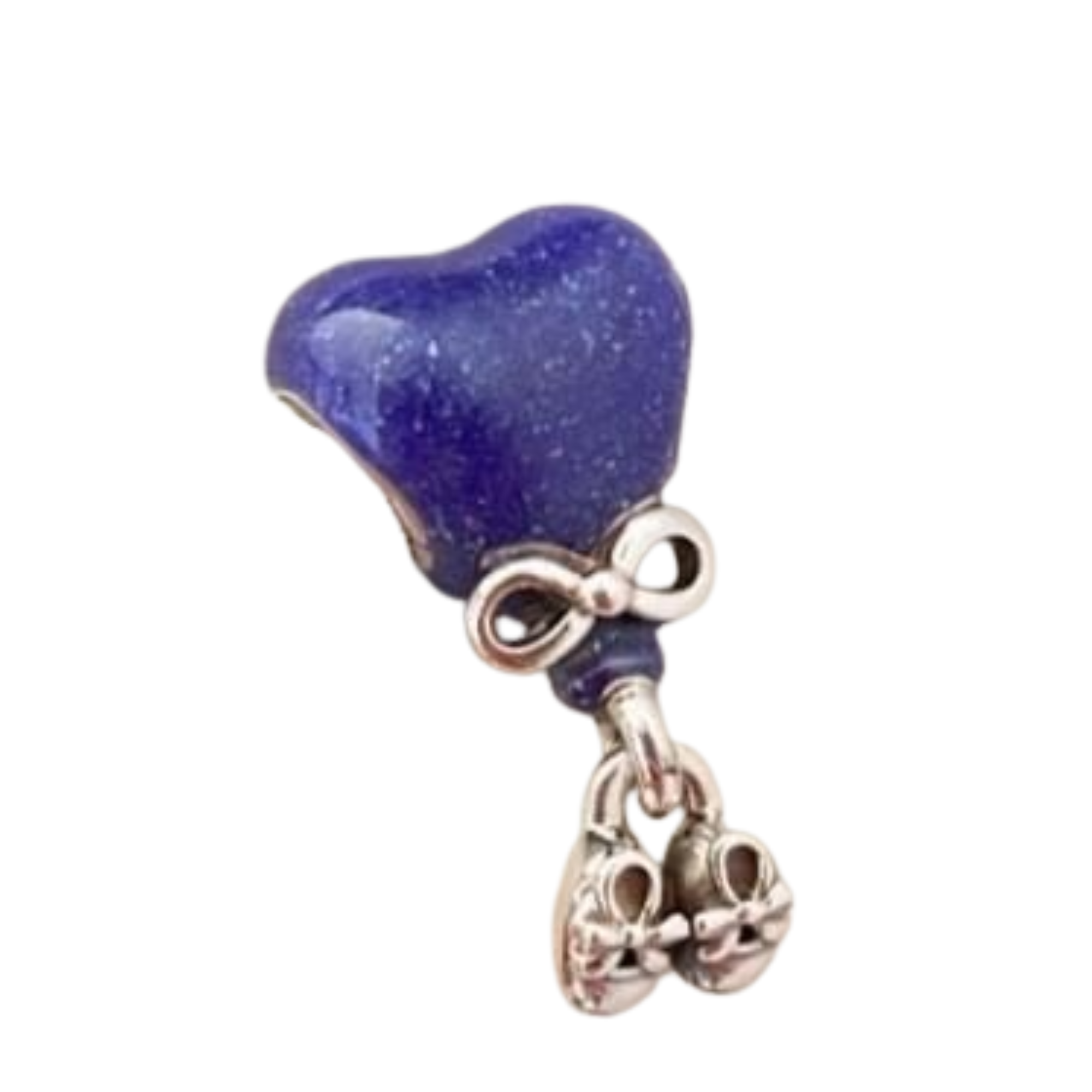 Charm Corazon morado revelación azul