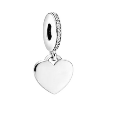 Charm Corazon plata colgante laser