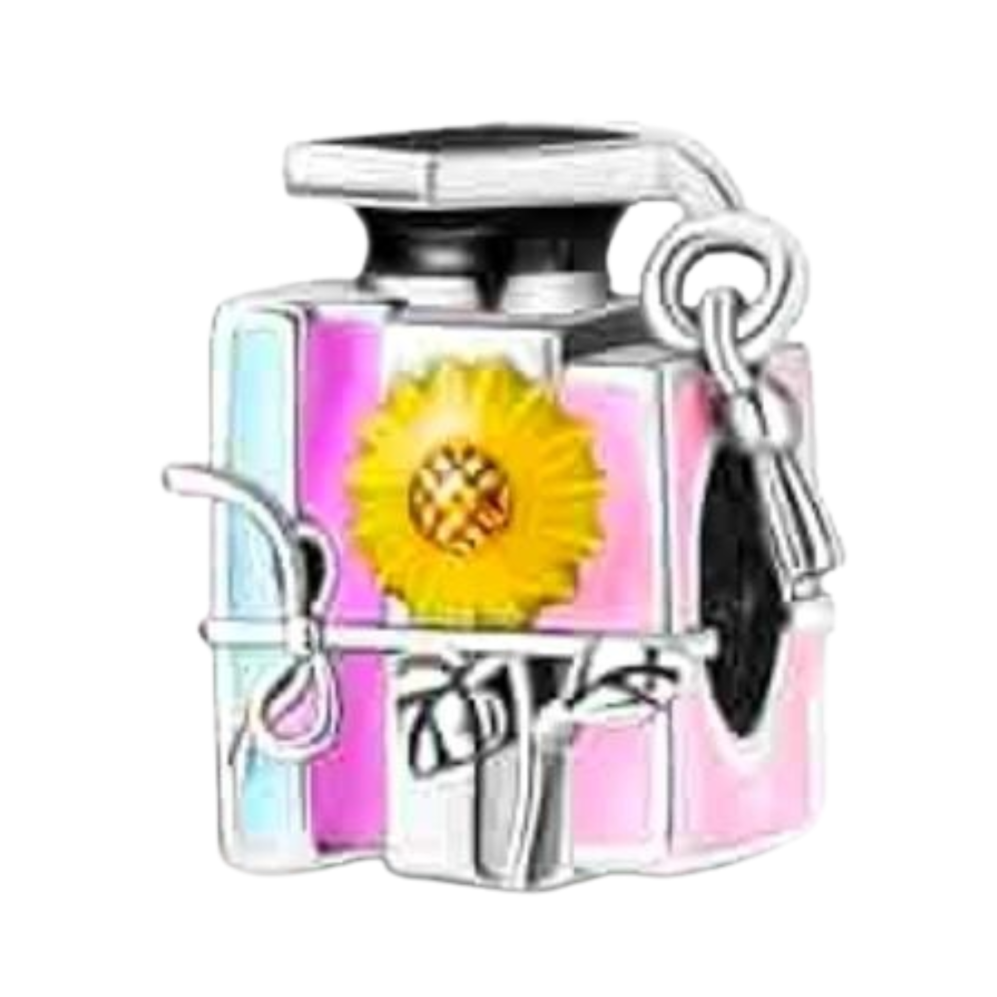 Charm Birrete, libro y girasol