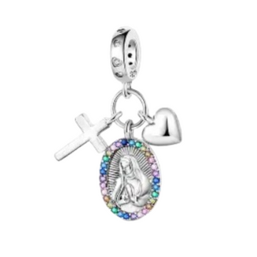 Charm Virgen piedras colores