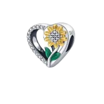 Charm Girasol con corazón