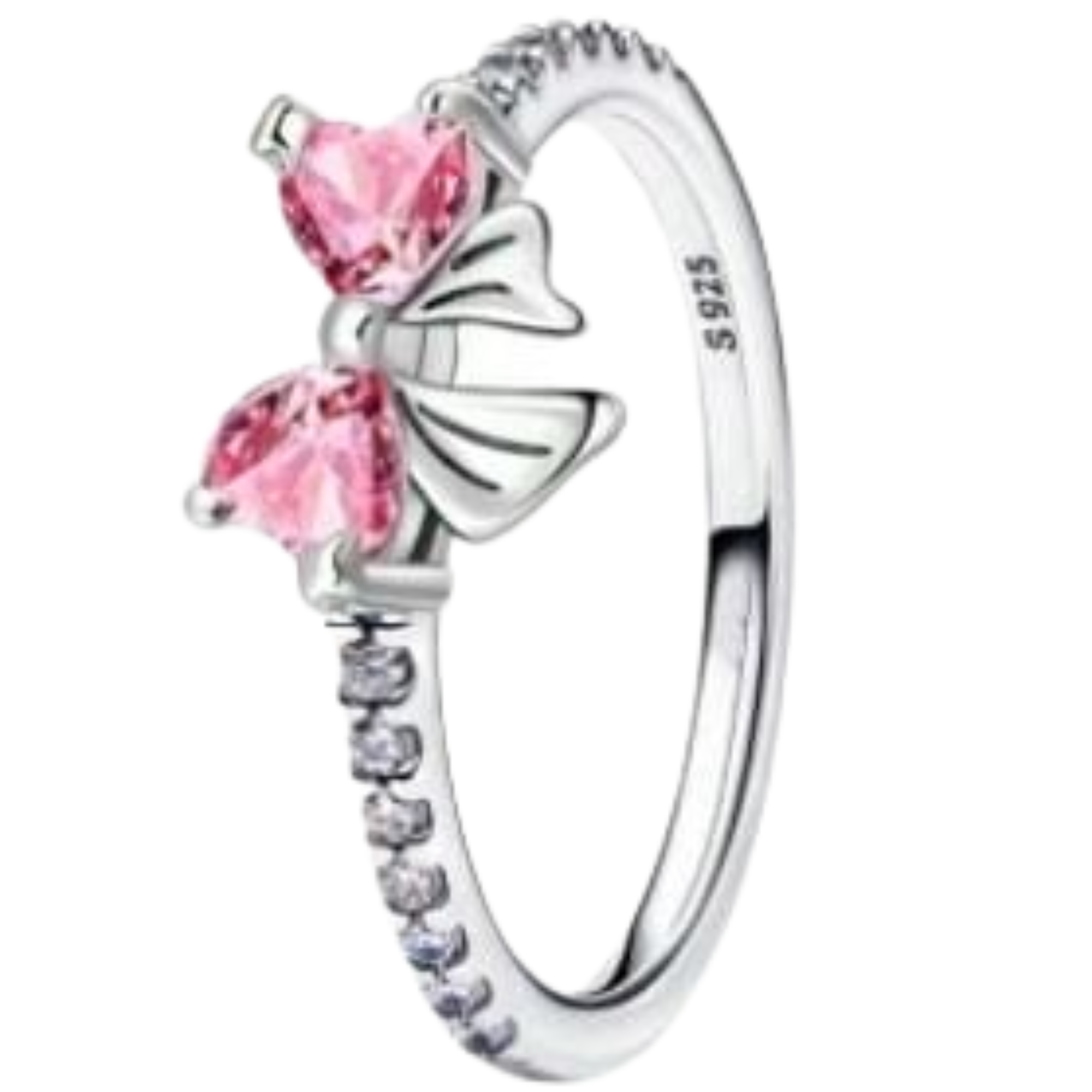 Anillo Moño rosa corbatín