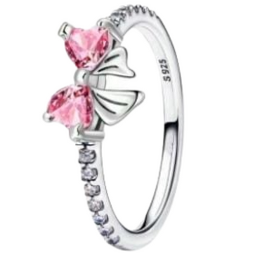 Anillo Moño rosa corbatín