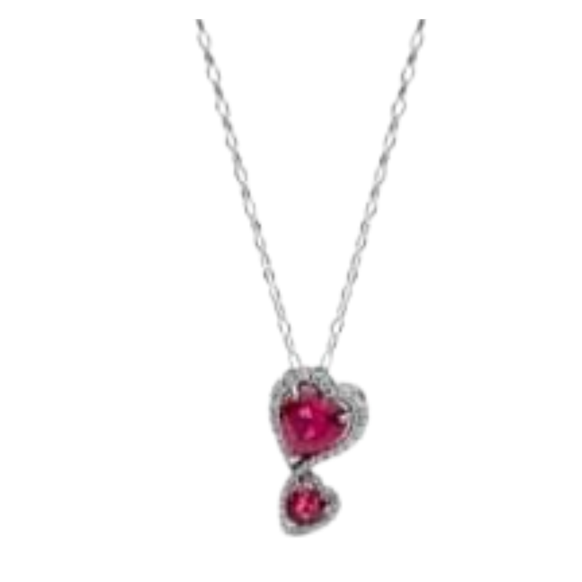 Collar Doble corazón rojo