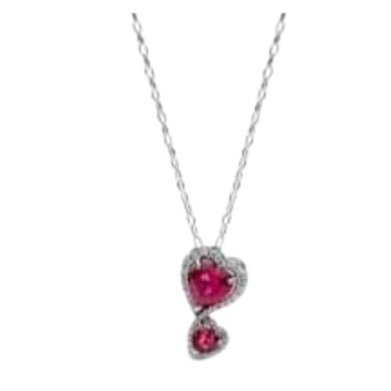 Collar Doble corazón rojo