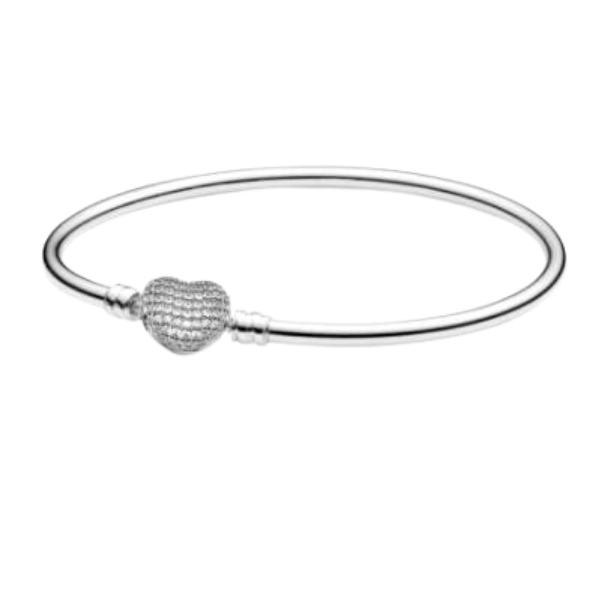 Brazalerte Rigido corazón gris con brillos