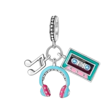 Charm Audifonos, cassete y nota musical