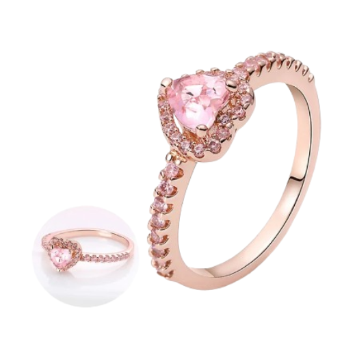 Anillo Rosado Con Diamantes