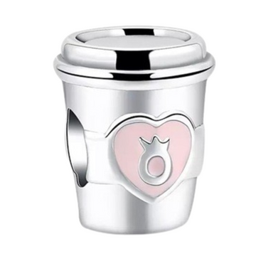Charm Vaso cafe rosa y gris