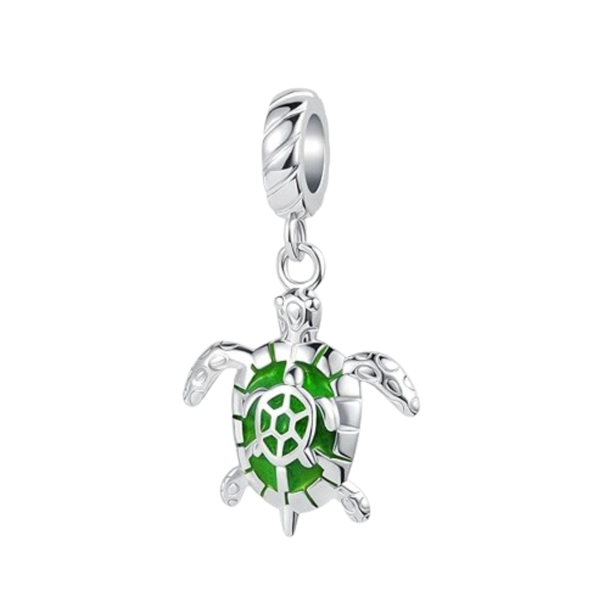 Charm Tortuga plata verde