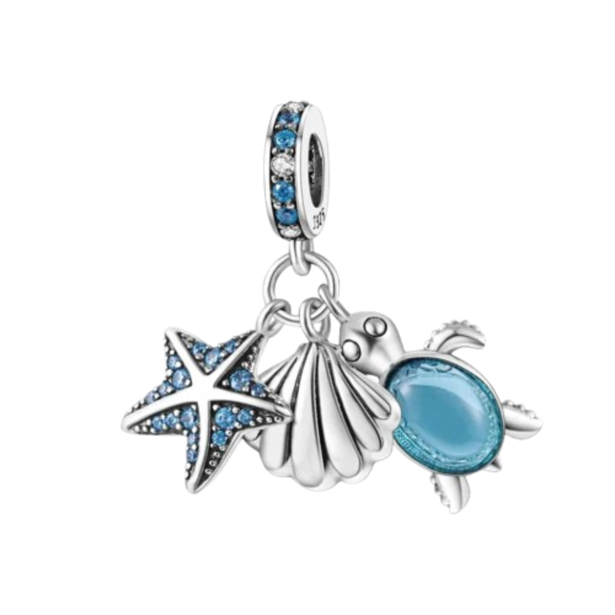 Charm Tortuga azul Estrella azul