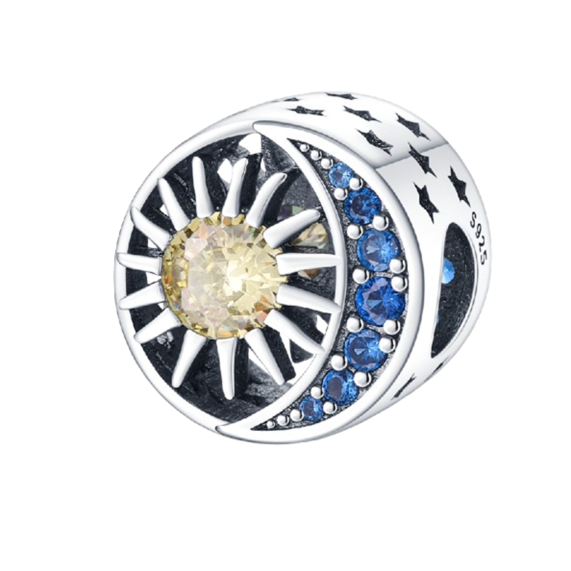 Charm Sol y luna azul fuerte