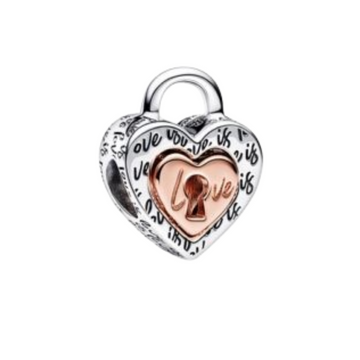 Charm Corazon candado divisible